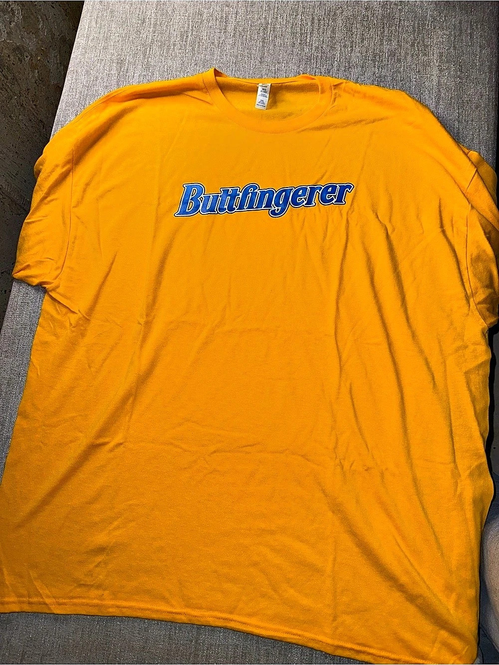 Buttfingerer Funny Adult Humor Graphic T-Shirt Yellow 3XL NWOT